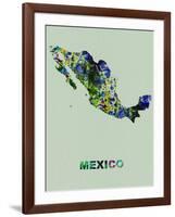 Mexico Color Splatter Map-NaxArt-Framed Art Print