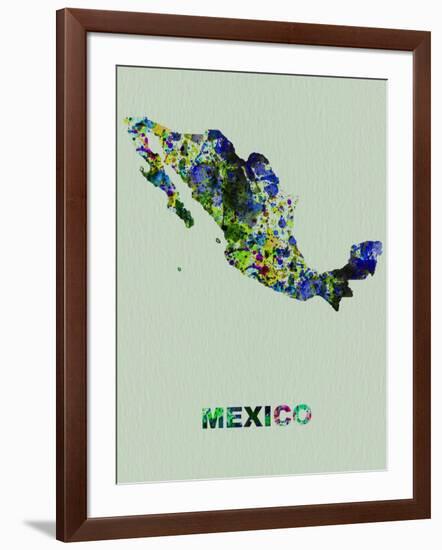 Mexico Color Splatter Map-NaxArt-Framed Art Print