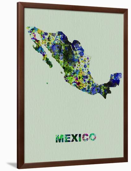 Mexico Color Splatter Map-NaxArt-Framed Art Print