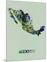 Mexico Color Splatter Map-NaxArt-Mounted Art Print