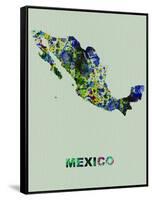 Mexico Color Splatter Map-NaxArt-Framed Stretched Canvas