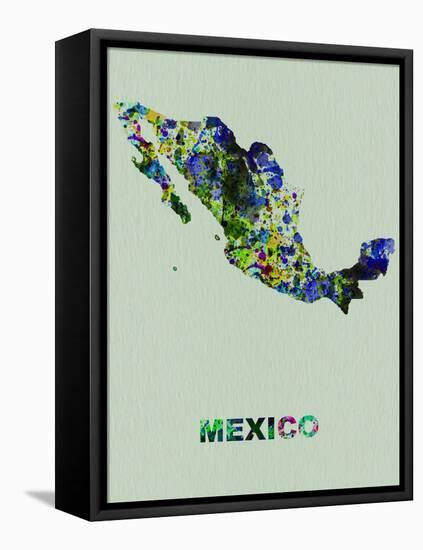 Mexico Color Splatter Map-NaxArt-Framed Stretched Canvas