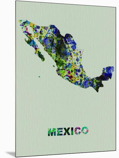 Mexico Color Splatter Map-NaxArt-Mounted Art Print