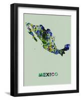 Mexico Color Splatter Map-NaxArt-Framed Art Print