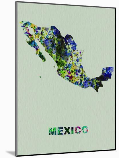 Mexico Color Splatter Map-NaxArt-Mounted Art Print