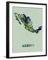 Mexico Color Splatter Map-NaxArt-Framed Art Print