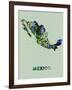 Mexico Color Splatter Map-NaxArt-Framed Art Print