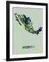 Mexico Color Splatter Map-NaxArt-Framed Art Print