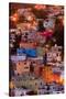 Mexico, Colorful Homes and Buildings of Guanajuato at Night-Judith Zimmerman-Stretched Canvas