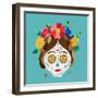 Mexico Day of the Dead Skull and Spring Decoration-cienpies-Framed Art Print