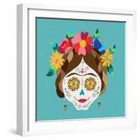 Mexico Day of the Dead Skull and Spring Decoration-cienpies-Framed Art Print