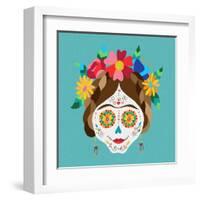 Mexico Day of the Dead Skull and Spring Decoration-cienpies-Framed Art Print