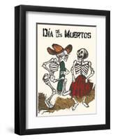 Mexico - Dia de los Muertos (Day of the Dead) - Dancing Skeletons-Jose Guadalupe Posada-Framed Art Print