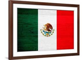 Mexico Flag Design with Wood Patterning - Flags of the World Series-Philippe Hugonnard-Framed Art Print