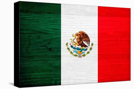 Mexico Flag Design with Wood Patterning - Flags of the World Series-Philippe Hugonnard-Stretched Canvas