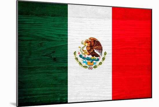 Mexico Flag Design with Wood Patterning - Flags of the World Series-Philippe Hugonnard-Mounted Art Print