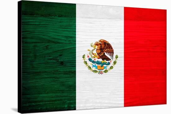 Mexico Flag Design with Wood Patterning - Flags of the World Series-Philippe Hugonnard-Stretched Canvas