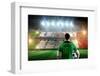 Mexico Football Player Holding Ball against Stadium Full of Mexico Football Fans-Wavebreak Media Ltd-Framed Photographic Print