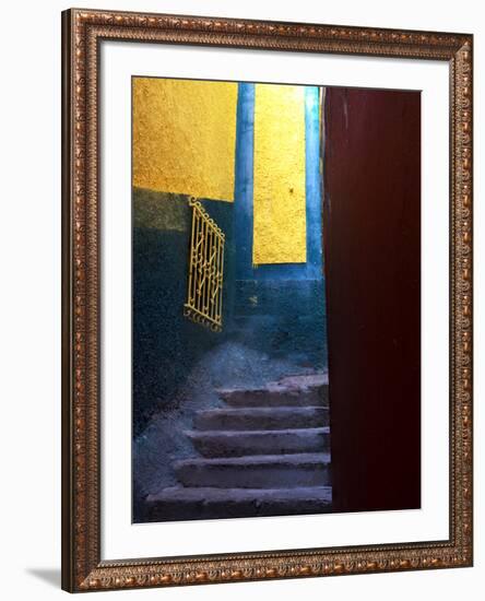 Mexico, Guanajuato, Colorful Back Alley stairs-Terry Eggers-Framed Photographic Print