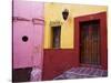 Mexico, Guanajuato, Colorful Back Alley-Terry Eggers-Stretched Canvas