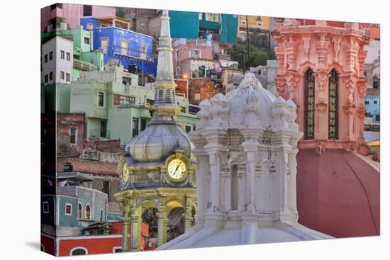 Mexico, Guanajuato. Colorful Houses and Church Domes-Jaynes Gallery-Stretched Canvas