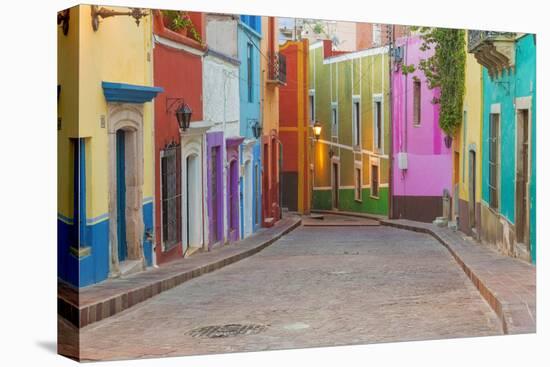 Mexico, Guanajuato. Colorful Street Scene-Jaynes Gallery-Stretched Canvas