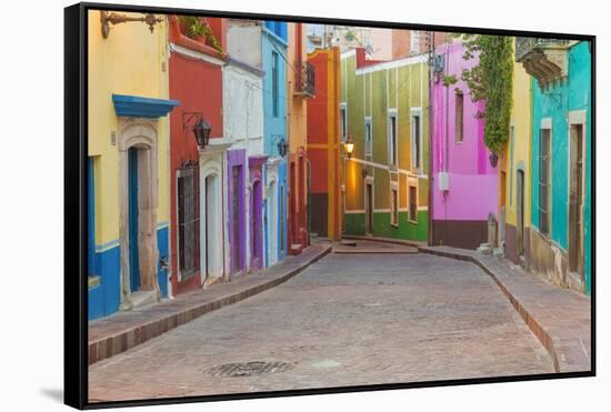 Mexico, Guanajuato. Colorful Street Scene-Jaynes Gallery-Framed Stretched Canvas