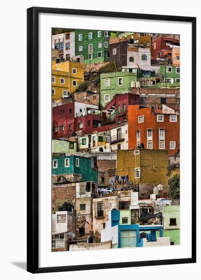 Mexico, Guanajuato. Detail of Homes on Hillside-Jaynes Gallery-Framed Photographic Print