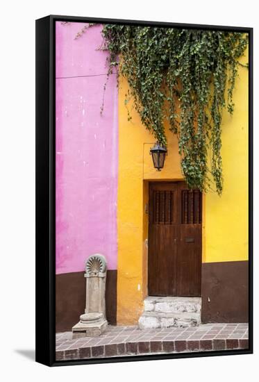 Mexico, Guanajuato, Door and Fountain in Guanajuato-Hollice Looney-Framed Stretched Canvas