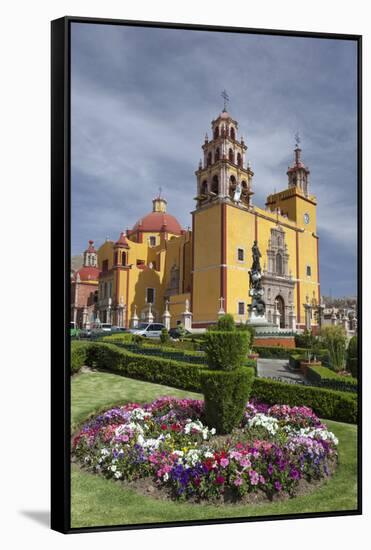 Mexico, Guanajuato. Gardens Welcome Visitors to the Colorful Town-Brenda Tharp-Framed Stretched Canvas