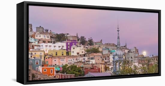 Mexico, Guanajuato. Moonset over the City-Jaynes Gallery-Framed Stretched Canvas