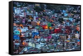 Mexico, Guanajuato, Night Lighting of the city of Guanajuato-Terry Eggers-Framed Stretched Canvas