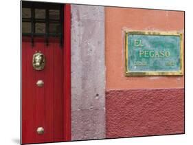 Mexico, Guanajuato State, San Miguel de Allende, El Pegaso Cafe Sign-Walter Bibikow-Mounted Photographic Print