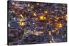 Mexico, Guanajuato. Street lights add ambience to this twilight village scene.-Brenda Tharp-Stretched Canvas