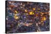 Mexico, Guanajuato. Street lights add ambience to this twilight village scene.-Brenda Tharp-Stretched Canvas