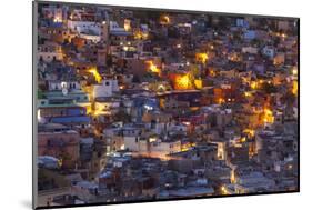 Mexico, Guanajuato. Street lights add ambience to this twilight village scene.-Brenda Tharp-Mounted Photographic Print