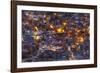 Mexico, Guanajuato. Street lights add ambience to this twilight village scene.-Brenda Tharp-Framed Photographic Print