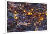 Mexico, Guanajuato. Street lights add ambience to this twilight village scene.-Brenda Tharp-Framed Photographic Print