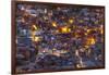 Mexico, Guanajuato. Street lights add ambience to this twilight village scene.-Brenda Tharp-Framed Photographic Print