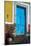 Mexico, Guanajuato the Colorful Homes and Buildings, Blue Front Door with Plant on Steps-Judith Zimmerman-Mounted Photographic Print