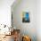 Mexico, Guanajuato the Colorful Homes and Buildings, Blue Front Door with Plant on Steps-Judith Zimmerman-Photographic Print displayed on a wall