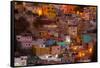 Mexico, Guanajuato. the Colorful Homes and Buildings of Guanajuato at Night-Judith Zimmerman-Framed Stretched Canvas