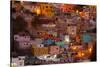 Mexico, Guanajuato. the Colorful Homes and Buildings of Guanajuato at Night-Judith Zimmerman-Stretched Canvas