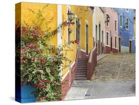 Mexico, Guanajuato. View of Street and Colorful Buildings-Jaynes Gallery-Stretched Canvas