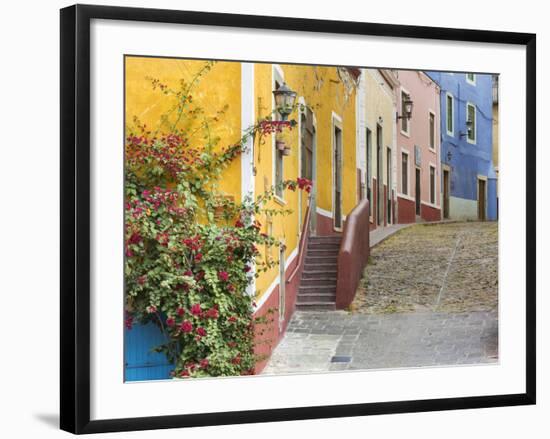 Mexico, Guanajuato. View of Street and Colorful Buildings-Jaynes Gallery-Framed Photographic Print