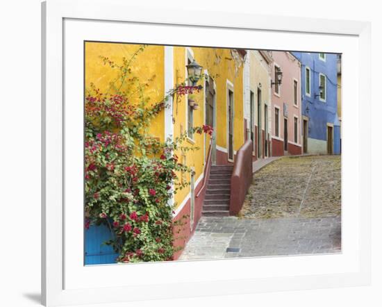 Mexico, Guanajuato. View of Street and Colorful Buildings-Jaynes Gallery-Framed Photographic Print