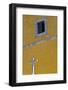 Mexico, Guanajuato. White Cross Against a Yellow Church Wall with Open Window-Judith Zimmerman-Framed Photographic Print