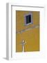 Mexico, Guanajuato. White Cross Against a Yellow Church Wall with Open Window-Judith Zimmerman-Framed Photographic Print