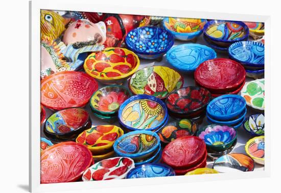 Mexico, Jalisco. Bowls for Sale in Street Market-Steve Ross-Framed Photographic Print