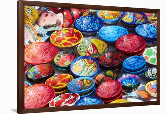 Mexico, Jalisco. Bowls for Sale in Street Market-Steve Ross-Framed Photographic Print